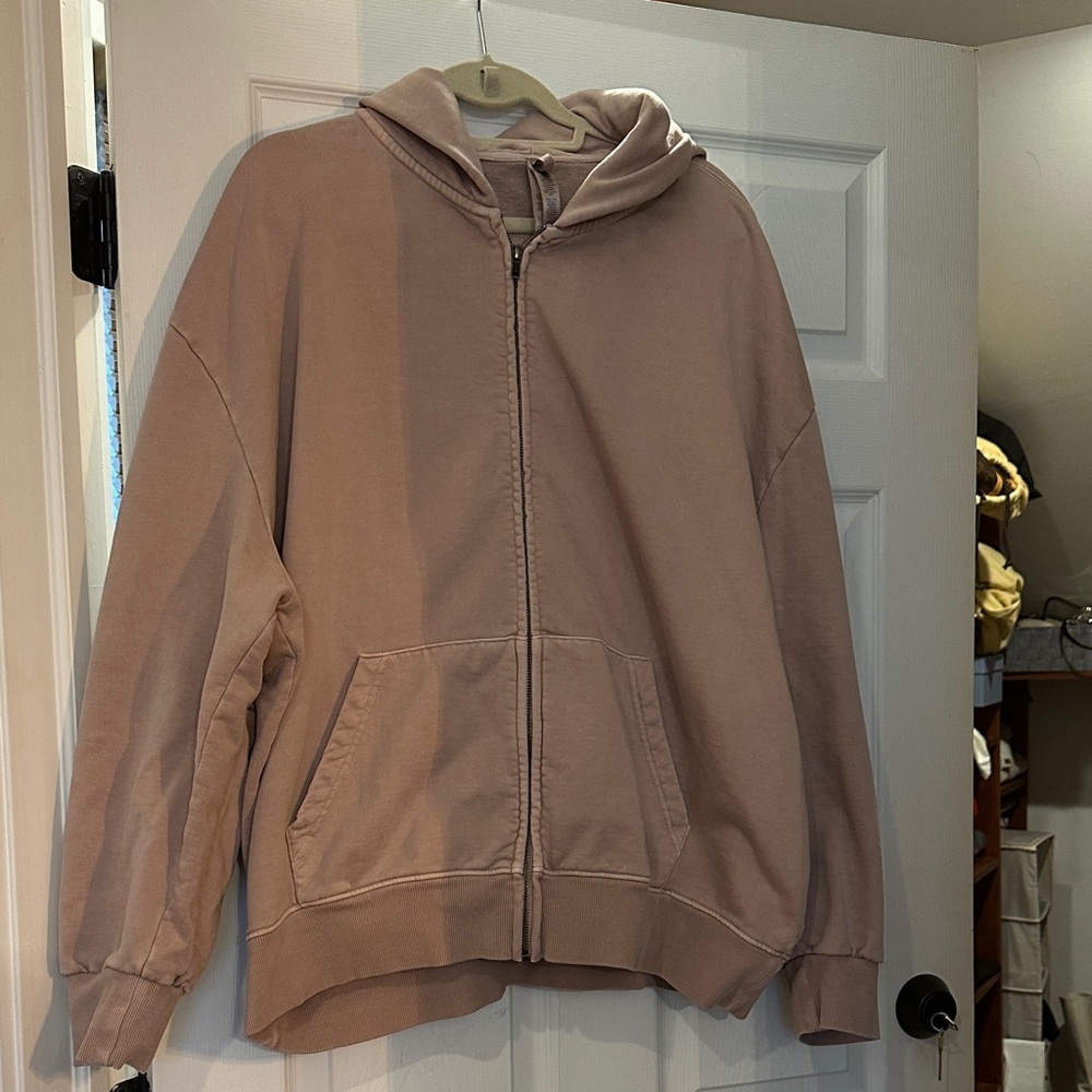 SKIMS Tan Zip-Up Hoodie